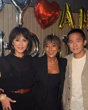 56歲邱淑貞罕露面!混血女星慶生現場星光閃「唐鶴德笑抱梁朝偉」