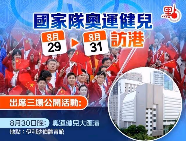 奧運健兒今抵中國香港!3天行程全公布:大匯演+5大項目示範