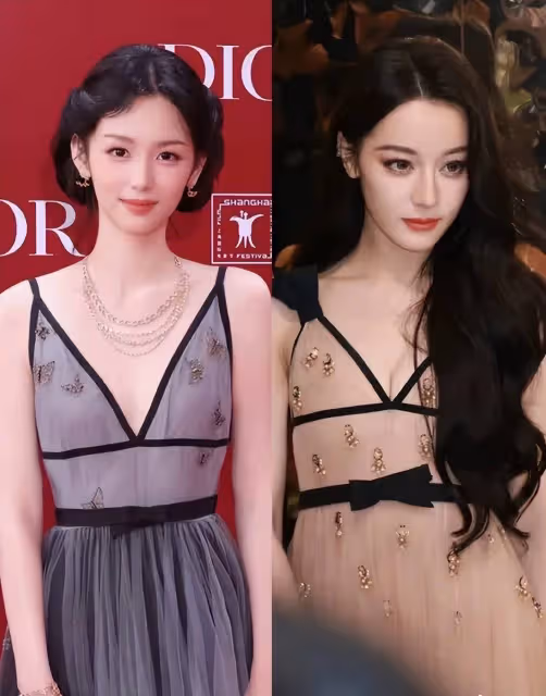 迪麗熱巴周也穿同款深V裙美爆了!既風情萬種又性感撩人