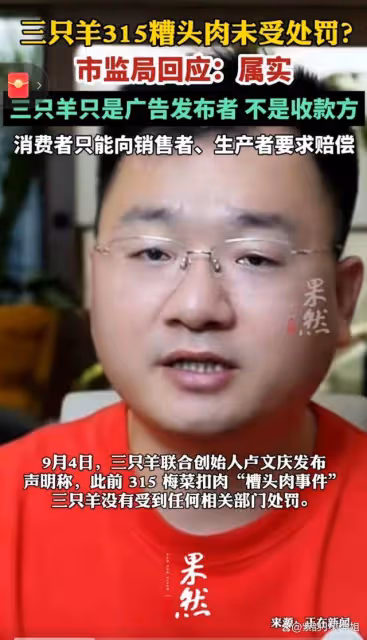 合肥回應三隻羊315糟頭肉未受處罰，真相揭秘！