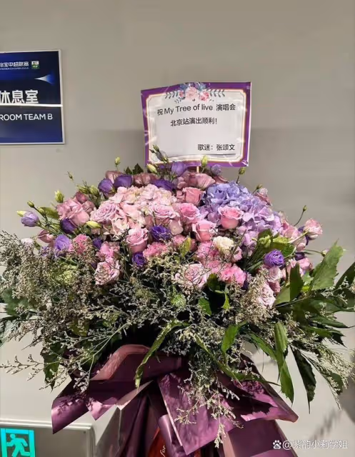 張頌文來楊千嬅演唱會了，花籃備註「歌迷張頌文」！