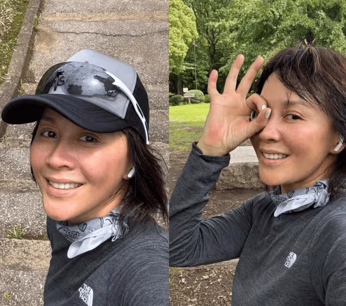 58歲劉嘉玲戶外晨跑,穿緊身褲不遮臀部,網友:沒一點老人樣