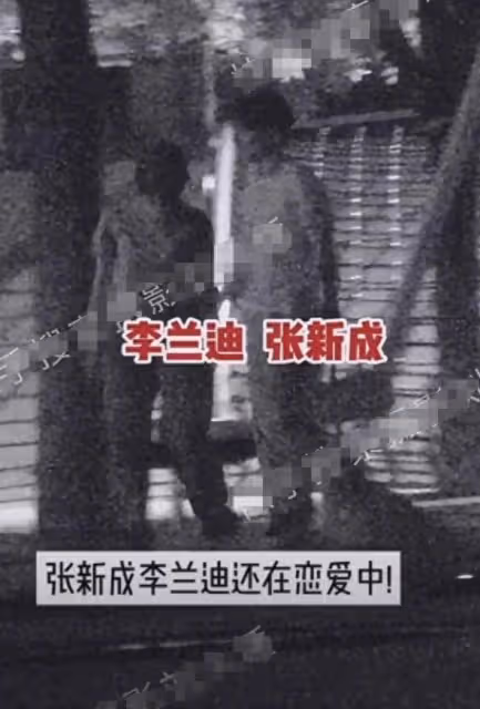 張新成李蘭迪戀情曝光,二人深夜逛完公園共回愛巢