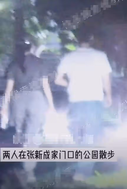 張新成李蘭迪戀情曝光,二人深夜逛完公園共回愛巢