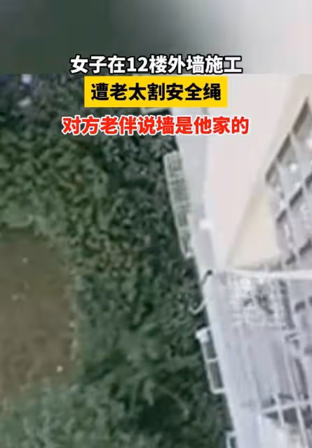 合肥女子高空作業,樓下老太竟割安全繩「碰我外牆就割」,警方通報