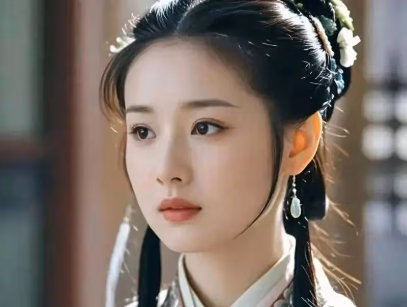 董潔曬片場照,她真的很適合年代戲,穿上旗袍太美,五官秀氣柔和氣質清冷獨特