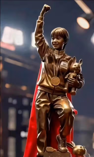 全紅嬋銅像認不出:五官模樣都不像嬋寶,下巴的痣也比較突出