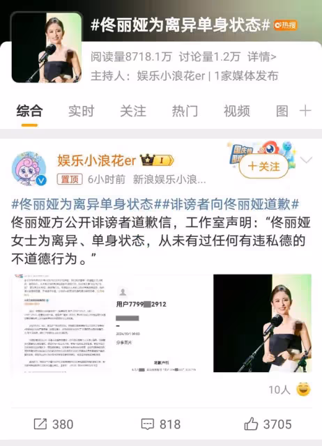 佟麗婭離婚風波後強勢闢謠,勝訴造謠者,展現堅韌大女主風範