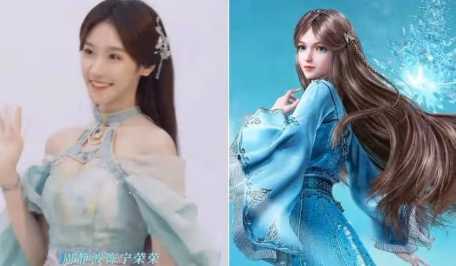 斗羅:真人版寧榮榮曝光,青色紗裙真漂亮,奧斯卡造型神級還原!