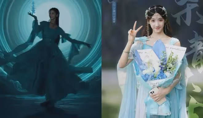 斗羅:真人版寧榮榮曝光,青色紗裙真漂亮,奧斯卡造型神級還原!