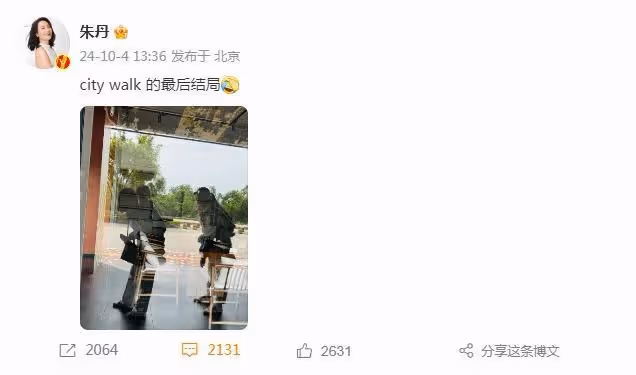 朱丹周一圍帶娃出遊,倆兒女累到走不動路,夫妻一人背一娃超有愛