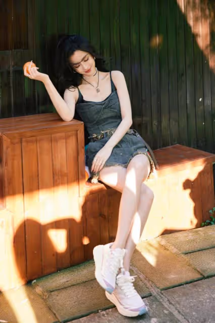 楊穎最新近照美回巔峰,穿弔帶衫配短裙,青春朝氣像18歲小姑娘