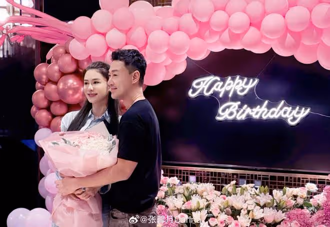 林峯為小11歲嬌妻慶生,張馨月曬合照秀恩愛,女兒正臉曝光超漂亮
