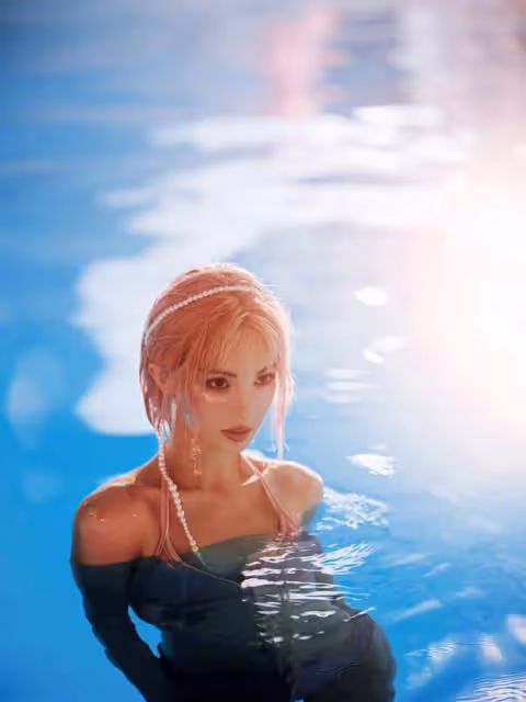 金晨曬34歲生日寫真,穿泳衣化身最美人魚公主,身材纖瘦美翻了