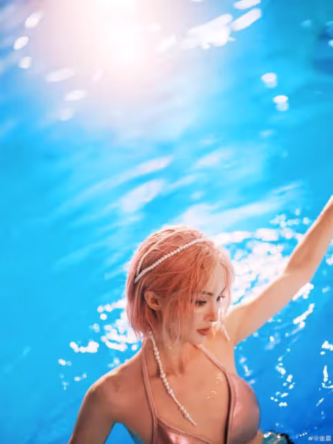 金晨曬34歲生日寫真,穿泳衣化身最美人魚公主,身材纖瘦美翻了