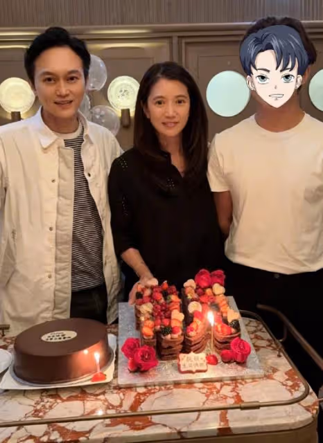 袁詠儀曬全家福慶生,邱淑貞驚喜出鏡,17歲魔童超一米八比爸爸高