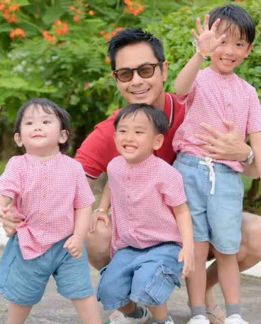 鄭嘉穎一家五口開心出遊,辣媽陳凱琳年輕漂亮,三個兒子全是帥哥