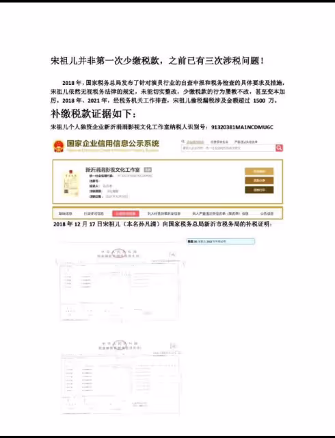 國家重拳出擊,宋祖兒被曝偷稅,月薪210萬,5年狂撈1.35個億