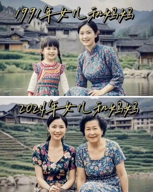 時隔33年「母女兩人」同一地點再合照：媽媽蒼老許多，女兒卻完美復刻「媽媽年輕時美貌」