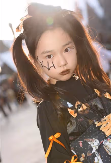 董璇女兒cos小魔女,酒窩顏值出眾,和媽媽一起坐兒童推車好可愛