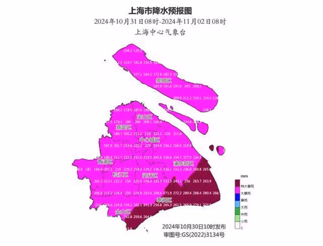 上海明後天將有大暴雨,或為1981年以來11月最大降雨