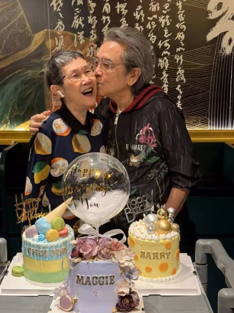 TVB老戲骨為妻子慶生獻吻!二人被贊模範夫妻,帥氣外孫有望入行