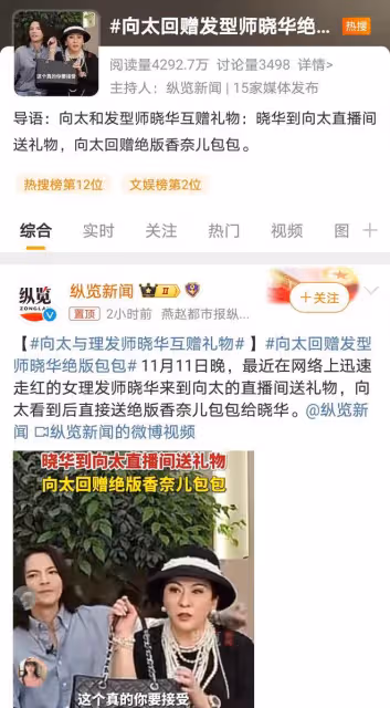 向太出手闊綽贈曉華名包,娛樂圈溫情背後,真相究竟如何?