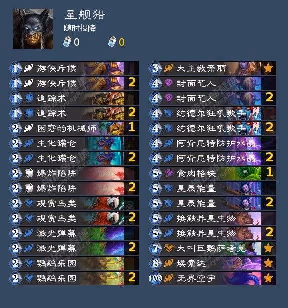 《爐石傳說》提速星艦獵卡組構築分享