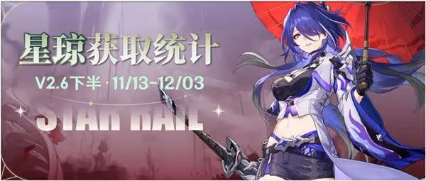 《崩壞:星穹鐵道》2.6下半星穹獲取統計