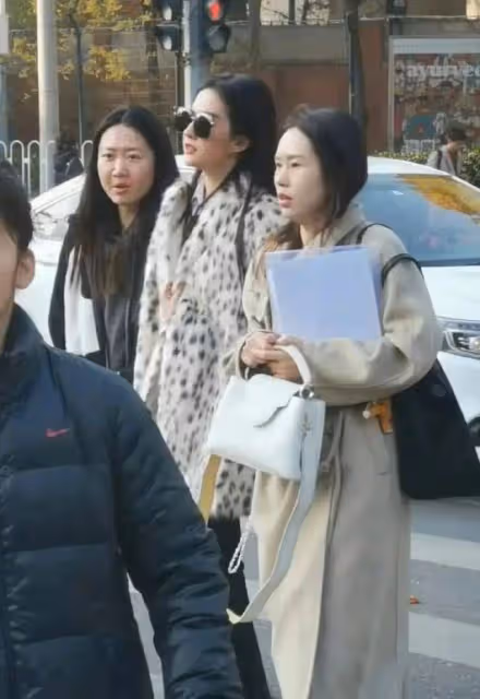 劉亦菲北京街頭被偶遇,穿貂皮大衣又美又颯,兩名助理貼身隨心