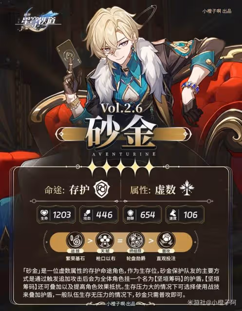 《崩壞:星穹鐵道》砂金出裝配隊及機制解析