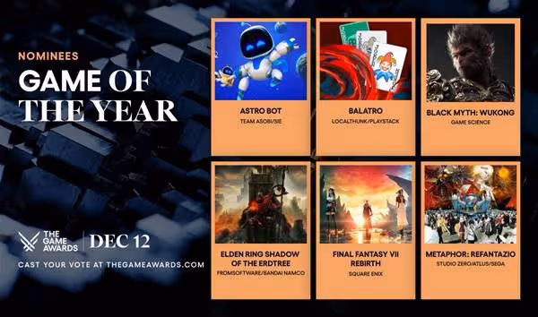 TGA2024入圍遊戲名單分享