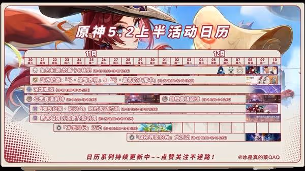 《原神》5.2上半活動日曆