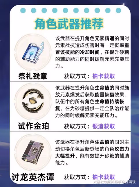 《原神》砂糖出裝加點與配隊推薦