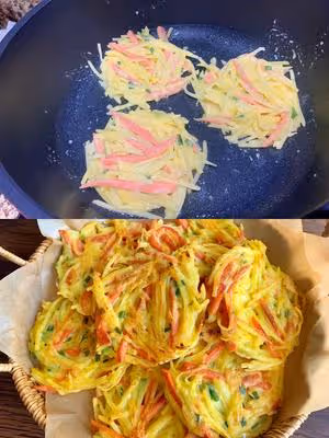 不用揉面❗️上桌就被搶光的土豆火腿餅，吃一次就愛上