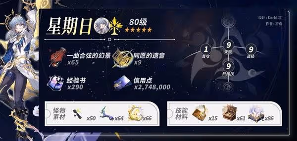 《崩壞:星穹鐵道》星期日養成材料需求一覽