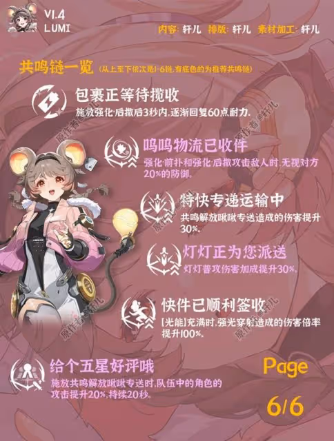 《鳴潮》燈燈全面培養一圖流