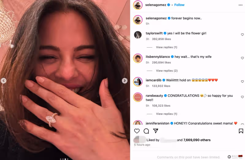 Selena Gomez 宣布訂婚!拍拖1年 情定唱片監製男友!