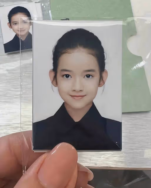 聶遠10歲女兒證件照,五官精緻實在太美了,難怪聶遠寵到不行