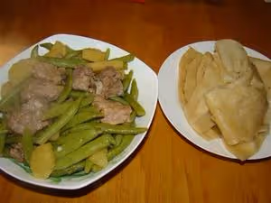 豆角烀餅