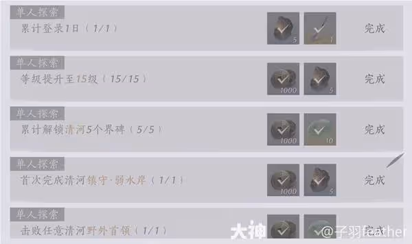 《燕雲十六聲》每日必做內容整理