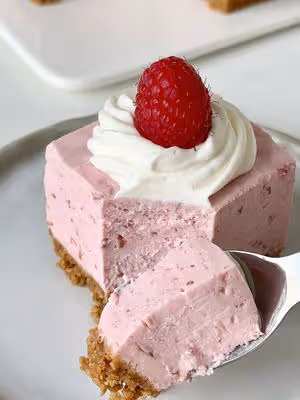 ‼️免烤樹莓芝士蛋糕｜高顏值下午茶甜品🍰