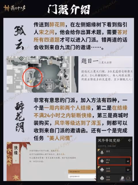 《燕雲十六聲》各門派入門方法一覽