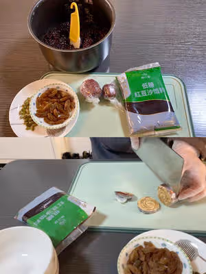 過年必備八寶飯-玫瑰花豆沙餡兒的