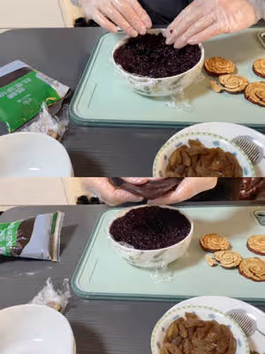 過年必備八寶飯-玫瑰花豆沙餡兒的