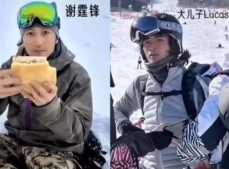謝霆鋒曬兒子滑雪照,17歲的lucas長相帥氣,和他年輕時最像