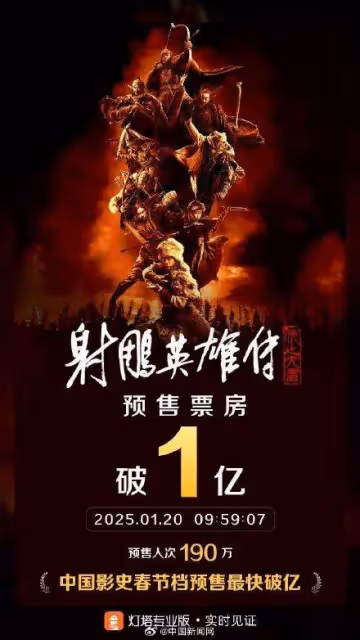 肖戰《射鵰英雄傳》預售票房破億碾壓奪冠!能否笑到最後