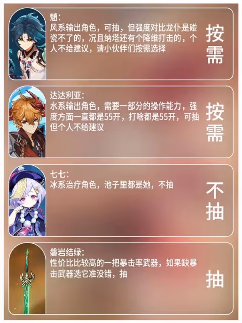 《原神》5.3海燈節璃月混池抽取建議