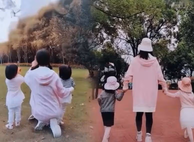 張傑夫婦香港為雙胞胎女兒慶7歲生日,謝娜摟著女兒拍照,好幸福