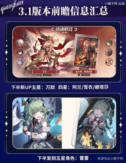 《崩壞:星穹鐵道》3.1版本前瞻信息匯總